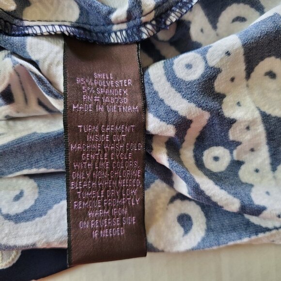 Trulli Large Back Keyhole Dress Navy and White - Picture 14 of 15